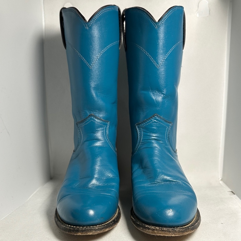 Justin Roper Turquoise Blue Cowboy Boots – Size 5.5 - Picture 7 of 15